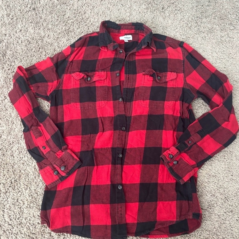 Sonoma Red and Black Checkered Flannel